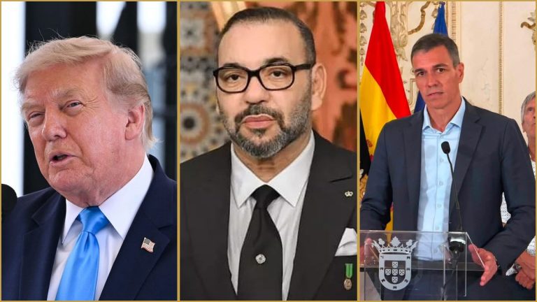 Montage : Donald Trump, le roi Mohammed VI et Pedro Sánchez, au cœur de la question de Ceuta
