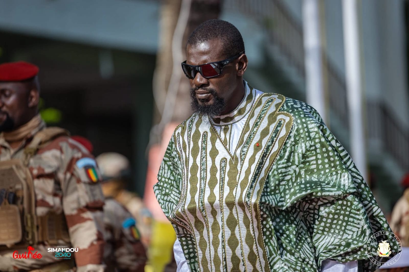 Le Président Mamadi Doumbouya lors d'une sortie officielle à Conakry